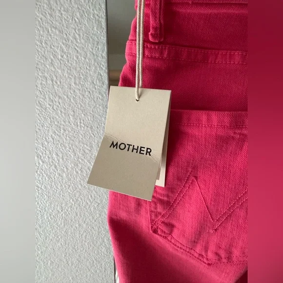 MOTHER The Mid Rise Maven Flood in Play Date. Vibrant Pink Denim. So cute 💗💗💗💗 - Picture 8 of 10